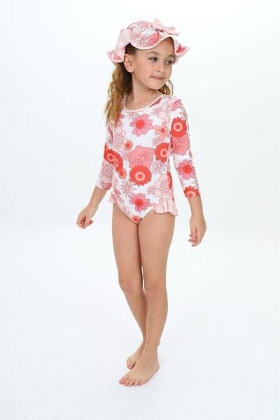 Yalçınoğlu Kids Girls' Swimsuit Set I Patterned and Printed Swimsuit Set for Girls I Quick-Dry Stretchy