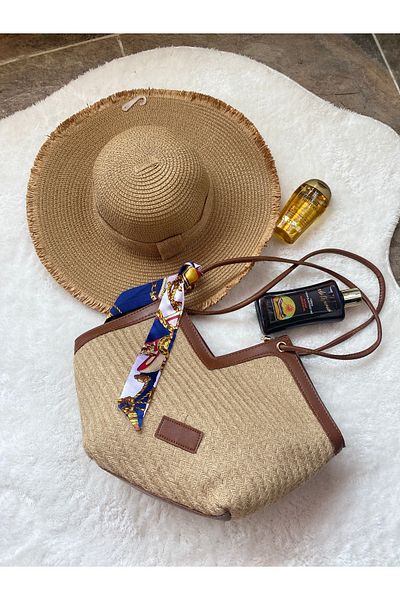 ÇANTA Women's Straw Shoulder Bag