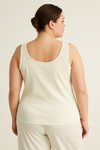 HNX Cotton Ribbed Textured Large Size Women's Undershirt