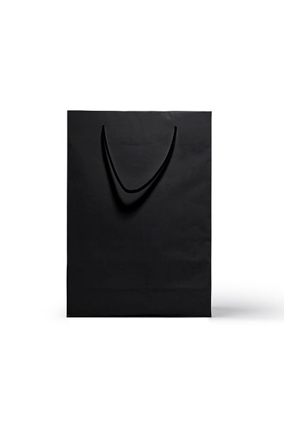Balkan 4 Pieces Black Drawstring Paper Shopping Bag - 36X25X9Cm Bristol Cardboard (Gift, New Year's Bag)