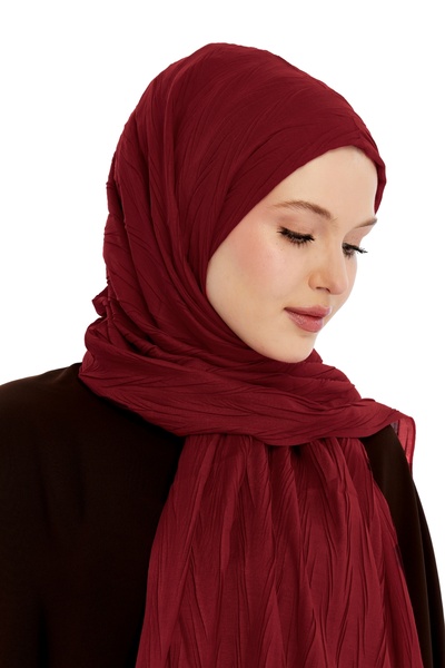 Altobeh Pleated Bamboo Shawl - Claret Red