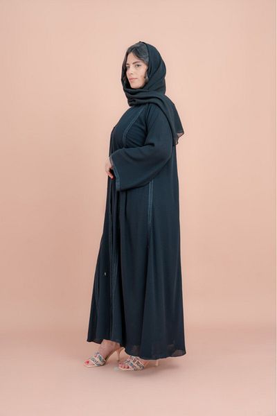 IKKXA Kulfa Detail Front Open Abaya