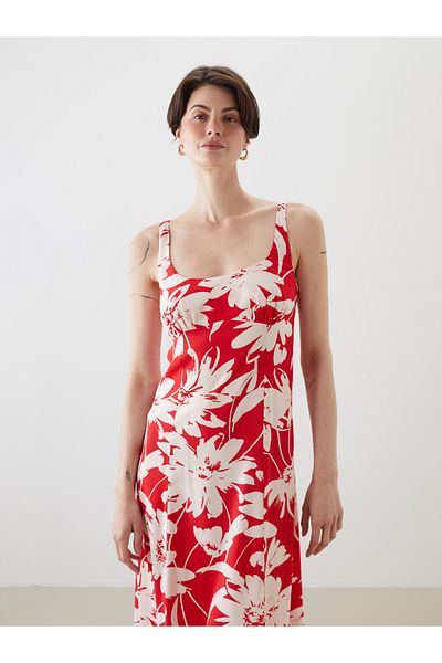 LC Waikiki U Neck Floral Strap Dress