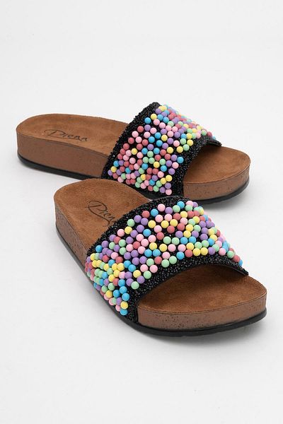 CCWAY AYAKKABI Women's Beaded Flat Slippers Multi