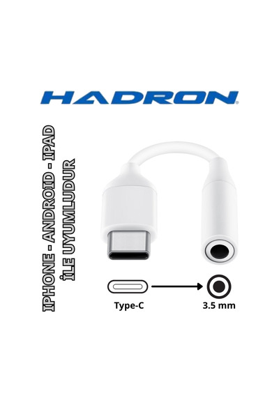 HADRON USB-C 3.5mm Kulaklık Adaptörü | Android, iPhone 15, iPad Uyumlu