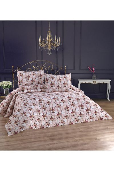 bursa çeyiz Patterned Quilted Ultrasonic Double Bedspread 3 Pieces
