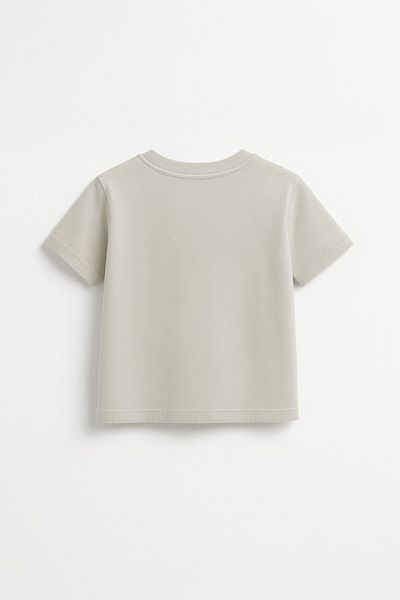 LUESS Tricou de bază unisex pentru copii 100% bumbac - bej (3-4 ani 8-9 ani)