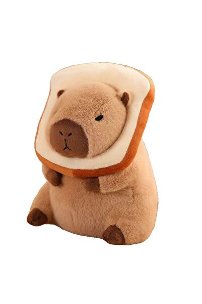 OEM Capybara Plush Toy with Toast, Brown, 30cm