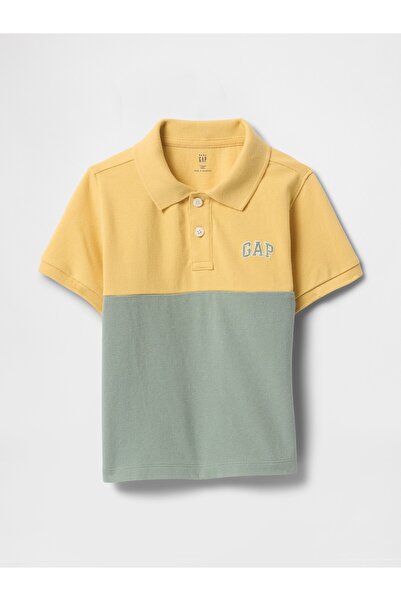 GAP Erkek Bebek Yeşil Gap Colorblock Polo Yaka T-Shirt