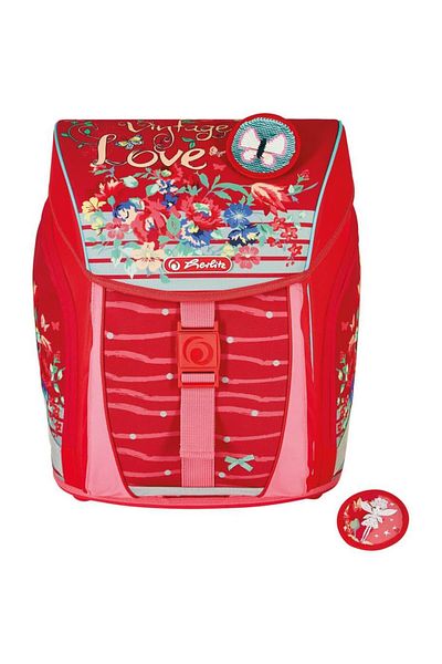 Herlitz Herlitz FiloLight unequipped schoolbag, Vintage Love motif, size 38 x 32 x 22 cm