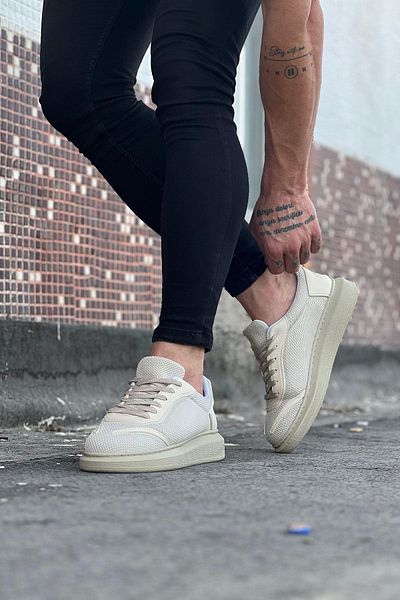 Celira Hs019 Beige Knitwear Men's Casual Shoes