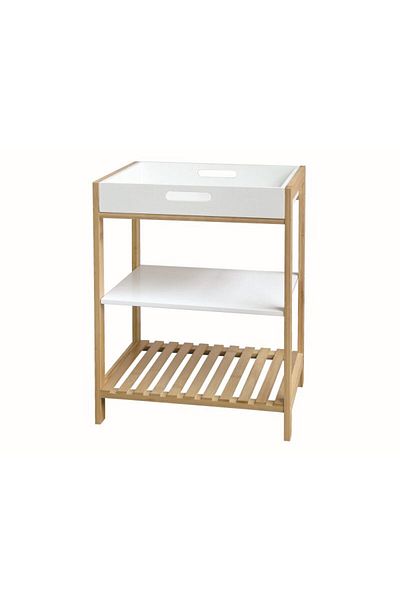 Alpina Raft de baie cu rafturi din bambus 40x30x50cm, 3 rafturi