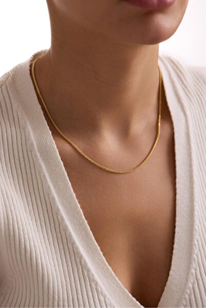 Tufanlar Kuyumculuk 14 Ayar Palmiye (Tilki Kuyruğu) Altın Zincir Kolye (1.40 mm)