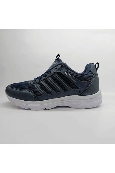 Ayakkabı Durağı Unisex Navy Blue Lace-Up Faylon Sole Linen Casual Shoes