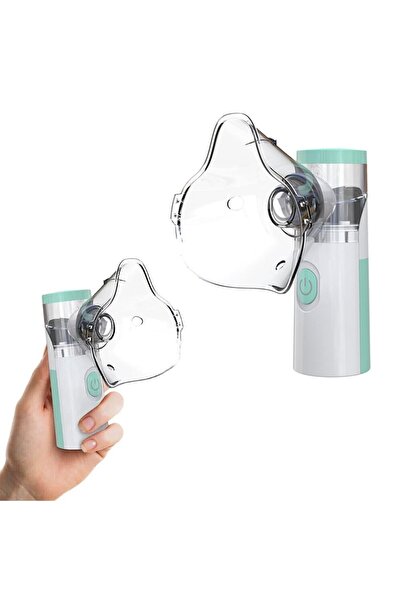 OEM Portable Aerosol Device with 2 Masks and Mouthpiece, White-Green, for Children and Adults