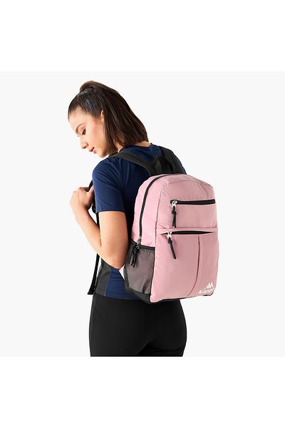 Kappa Kappa Logo Print Backpack with Adjustable Shoulder Straps