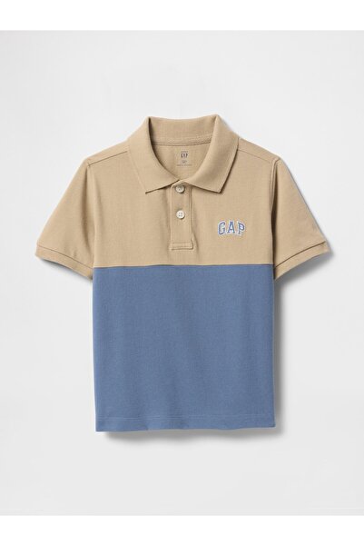 GAP Erkek Bebek Mavi Gap Colorblock Polo Yaka T-Shirt