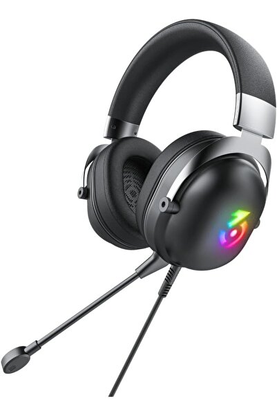 rexa سماعة ألعاب 369 مع خاصية إلغاء الضوضاء، سلكية، فوق الأذن، لون أسود R10