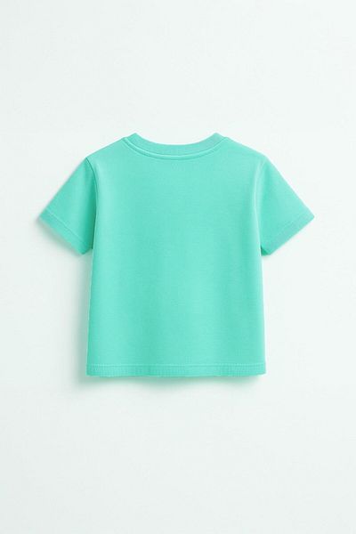 LUESS Tricou de bază unisex pentru copii 100% bumbac - mentă (3-4 ani 8-9 ani)