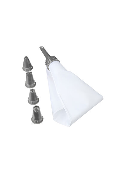 5FIVE كيس تزيين الكيك البلاستيكي الذكي باللونين الأبيض والرمادي من سيمبلي سمارت