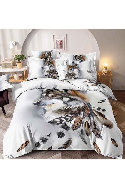 CHIRASO CHIRASO Bedding Set, 3D Pattern, Finet, Fitted Sheet 140x200cm, Duvet Sheet, 2 Pillowcases