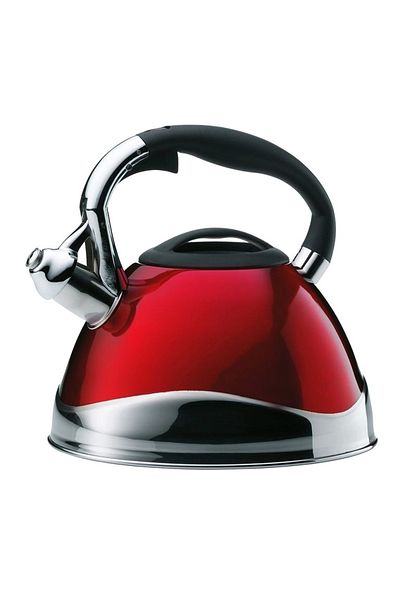 Kela VARUS whistling kettle, stainless steel 3 l, red