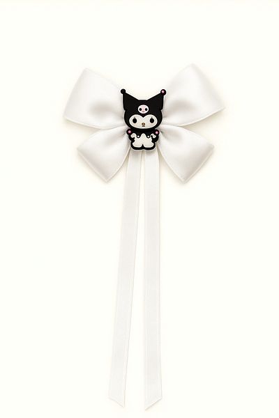 MakeWell Purple White Black Colored Kuromi Designed Bow Children's Buckle