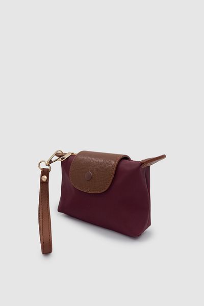 Wuclo Yulie Metal Accessory Detailed Zipper and Magnet Closure Parachute Fabric Women's Hand Wallet Claret Red