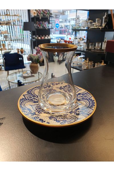 Canba Glazze Mirage Blue Ala Tea Set 6 Person 12 Pieces
