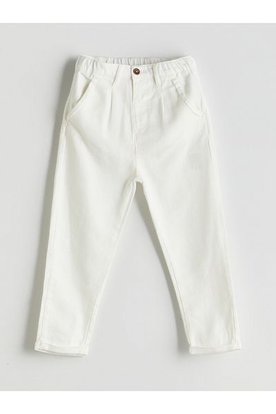 LC Waikiki Linen Blended Boy's Trousers with Elastic Waist