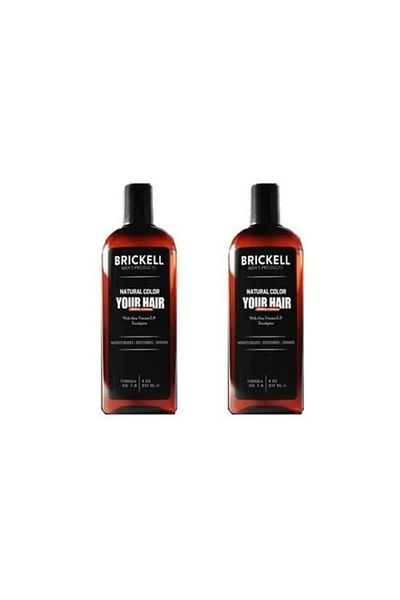 NZM TİCARET Brickell Men's Special Hair, Beard Whitening Remover and Lender Shampoo 2 Pieces