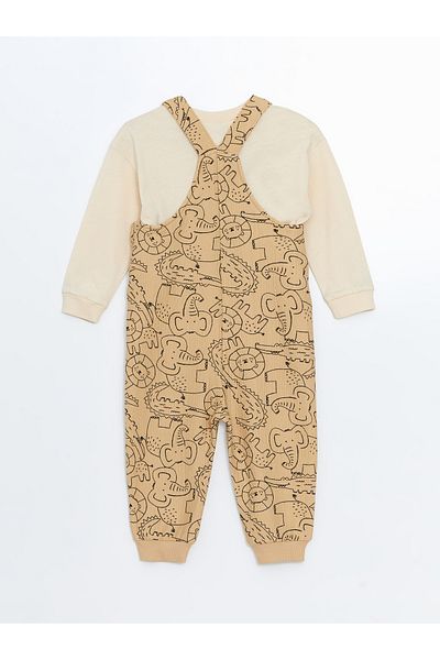 LC Waikiki Printed Baby Boy Salopet and T-Shirt 2 Pack