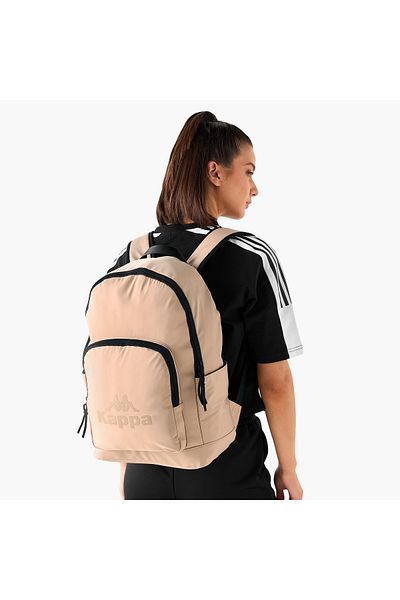 Kappa Kappa Logo Print Backpack with Adjustable Shoulder Straps