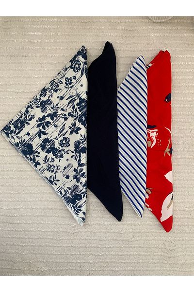 ÇELİKSİLVERTAKI Patterned Scarf Set of 4