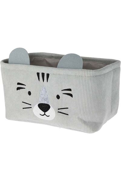 Excellent Children's storage basket for laundry and toys, cuboid, set of 2 pieces, gray