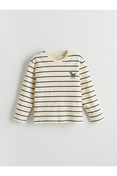 LC Waikiki Tricou pentru băiat cu dungi cu gât