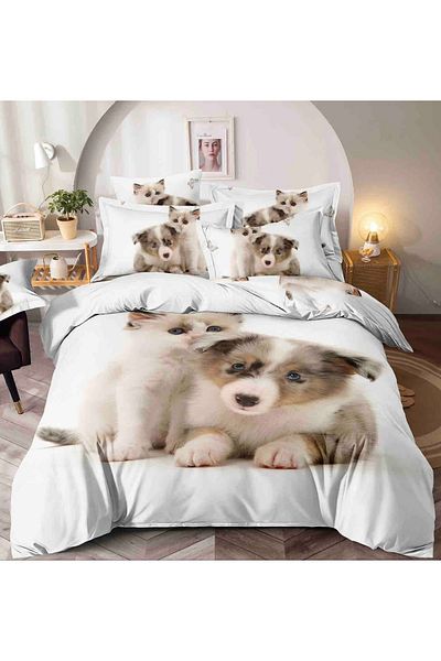 CHIRASO CHIRASO Bedding Set, 3D Pattern, Finet, Fitted Sheet 140x200cm, Duvet Sheet, 2 Pillowcases