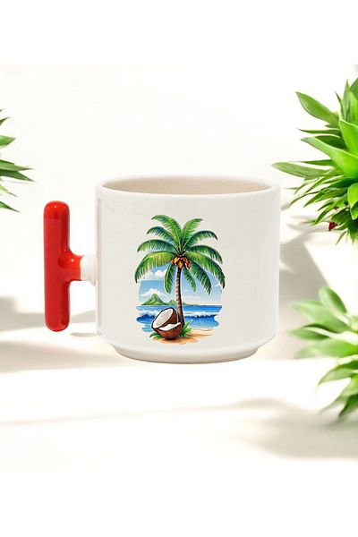 BB TRADE Sahil t Handled Ceramic Printed Mug Cup 250 ml