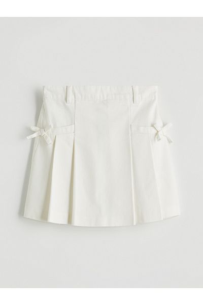 LC Waikiki Elastic Waist Bow Detailed Girl's Jean Skirt