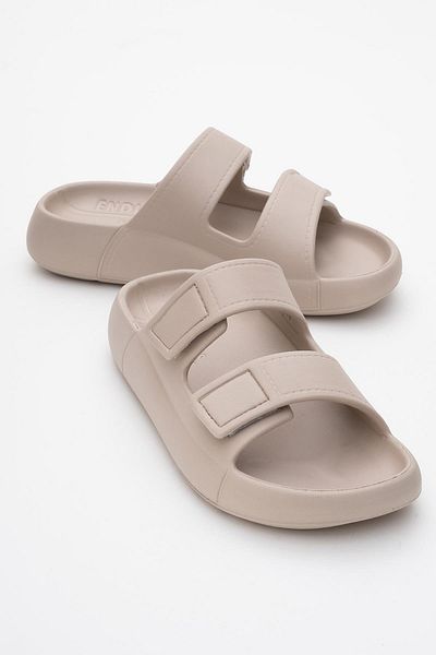 CCWAY AYAKKABI Women's Velcro Slippers Capicino