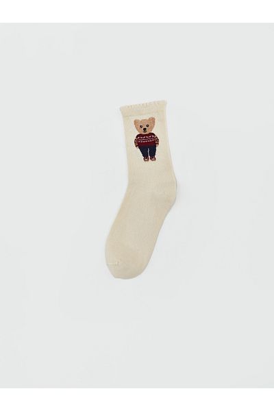 LC Waikiki Γυναικείες κάλτσες Bear Teddy Printed