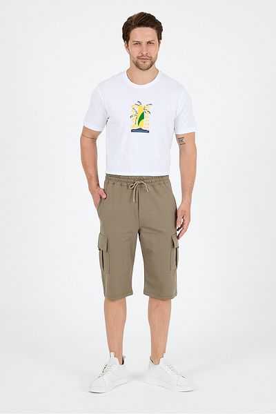 Rodi Comfortable Fit Summer Men's Cargo Pocket Capri Pocket Shorts Suitable for Daily and Sports Use 3330