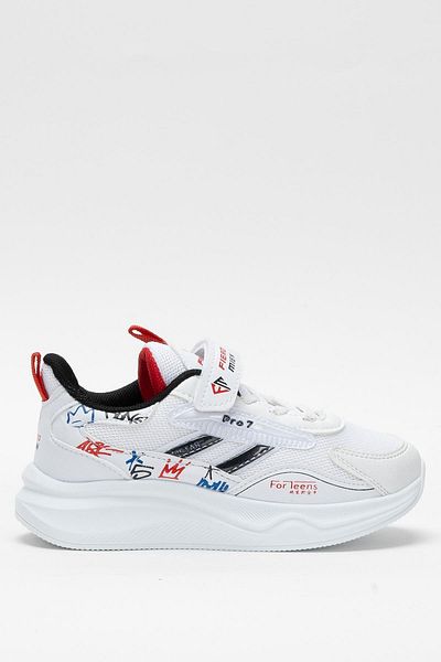 Liger Children's Velcro Smart Lacing Sports Shoes White - Black