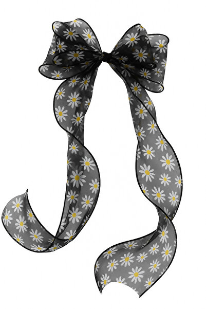 MakeWell Agrafe de păr cu fundă lungă cu design margaretă