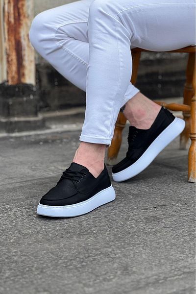 Celira Hs508 Black Skin Orthopedic Sole Men's Casual Shoes