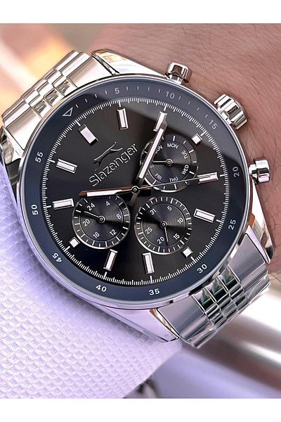 Slazenger Case and Cord Steel 2 Year Guarantee 10 Atm Functions Active Men Wrist Watch E.1934.M1