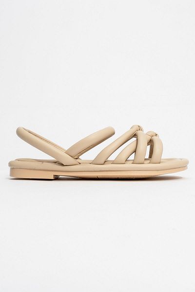 CCWAY AYAKKABI Single Strap Knotted Women's Sandals Beige