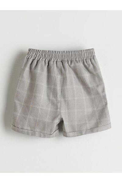 LC Waikiki Plaid Baby Boy Shorts with Elastic Waist