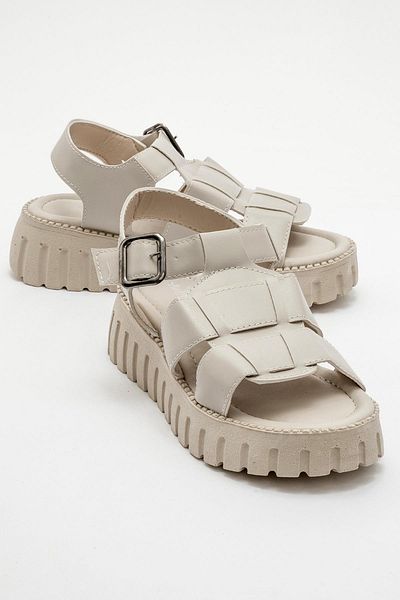 CCWAY AYAKKABI Woman Piped sandal skin