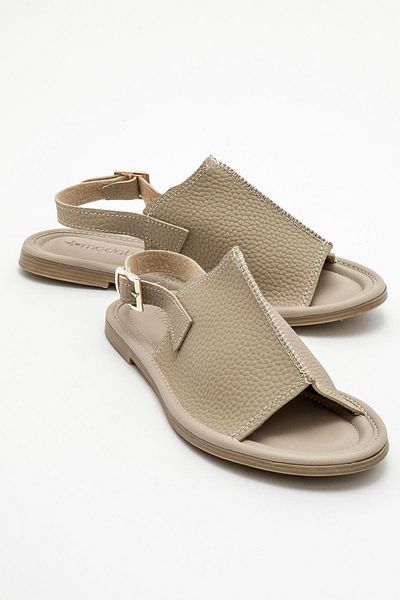 CCWAY AYAKKABI Women's Flat Sandals Beige Skin